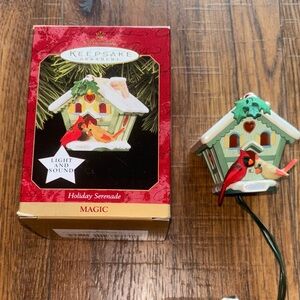 KEEPSAKE the Label Festive Birdhouse Ornament with Red and Green
